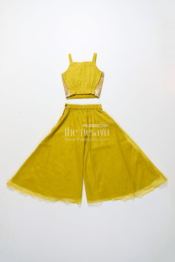 Girls Plazo Set with Jacket for School Ethnic Day and Festive Wear