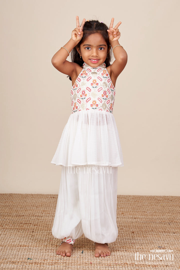 Girls Festive Sharara Set with Sequin Embroidery for Ethnic Wear