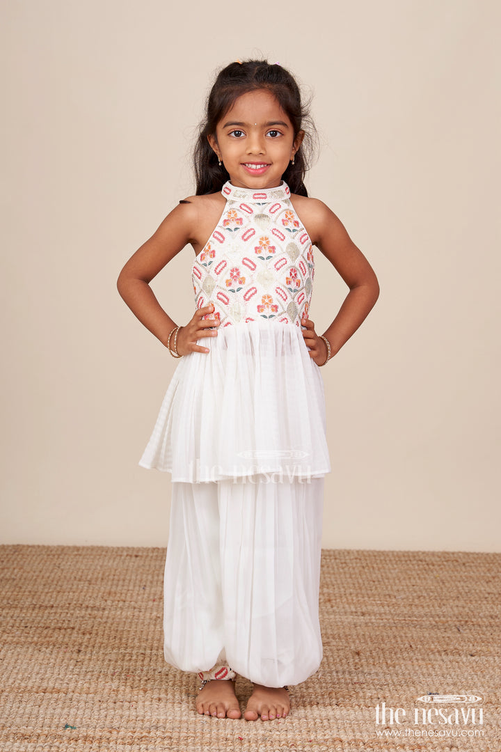 Girls Festive Sharara Set with Sequin Embroidery for Ethnic Wear