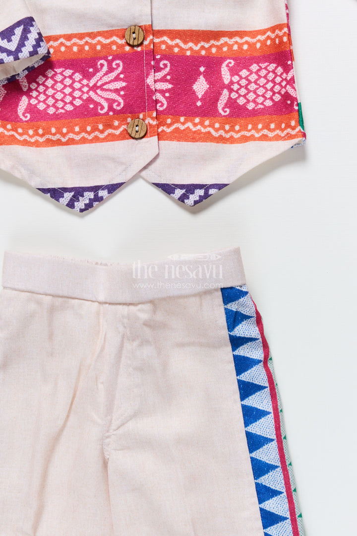 Girls Ethnic Plazo Set with Woven Pattern for Traditional Dressing