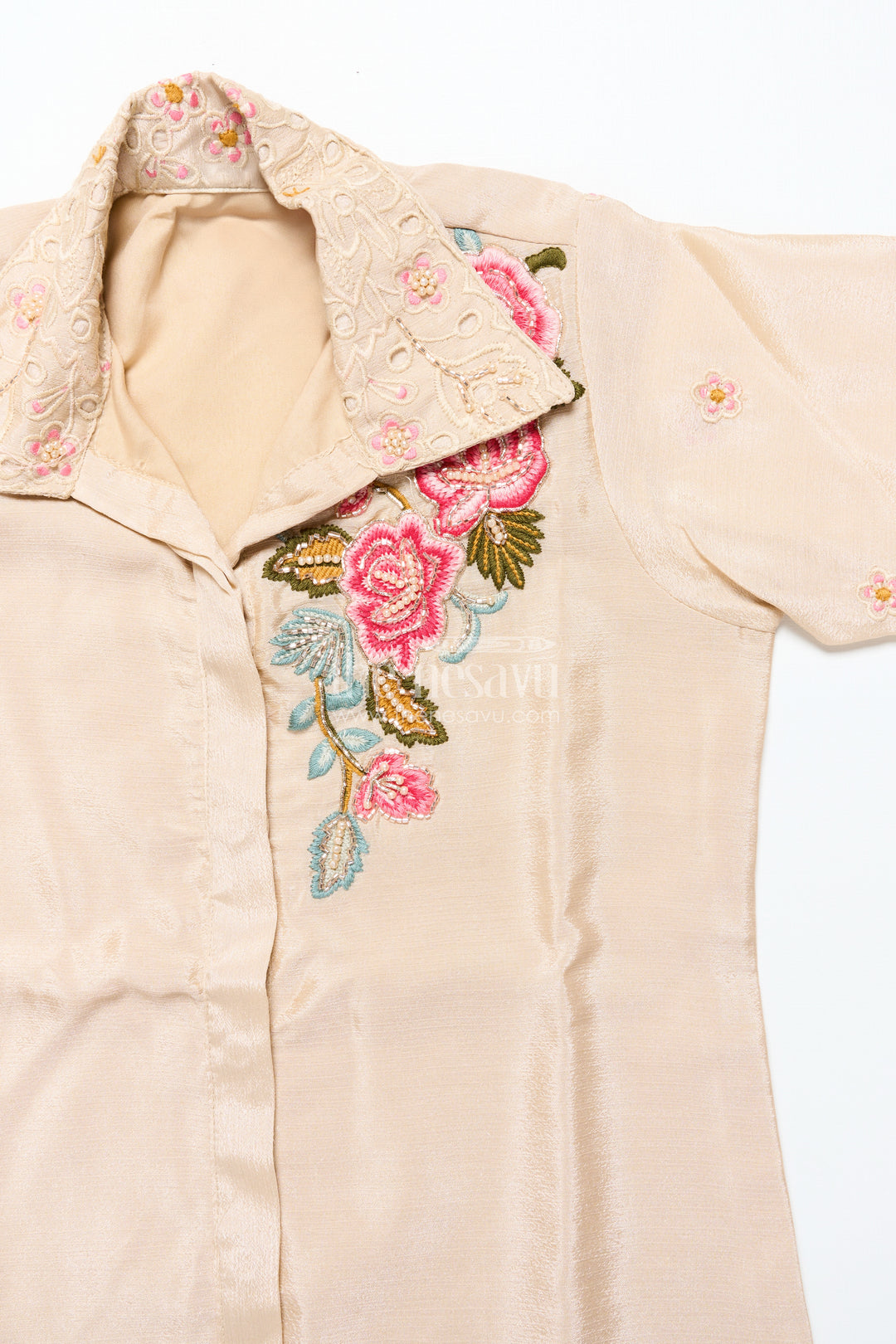 Girls Designer Embroidered Sharara Set for Weddings and Festive Evenings