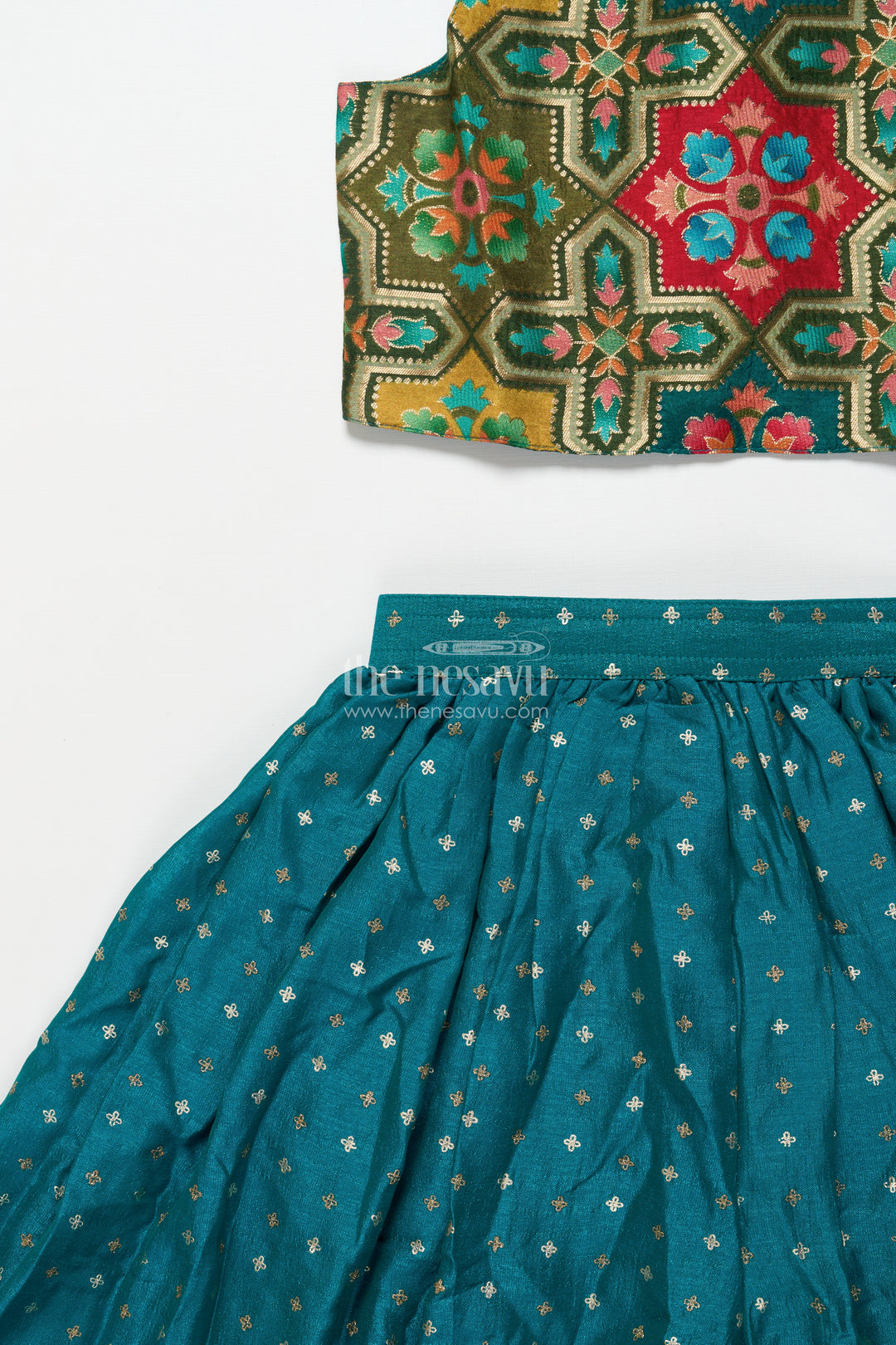 Festive ethnic sharara set with embroidered jacket and mirror detailing