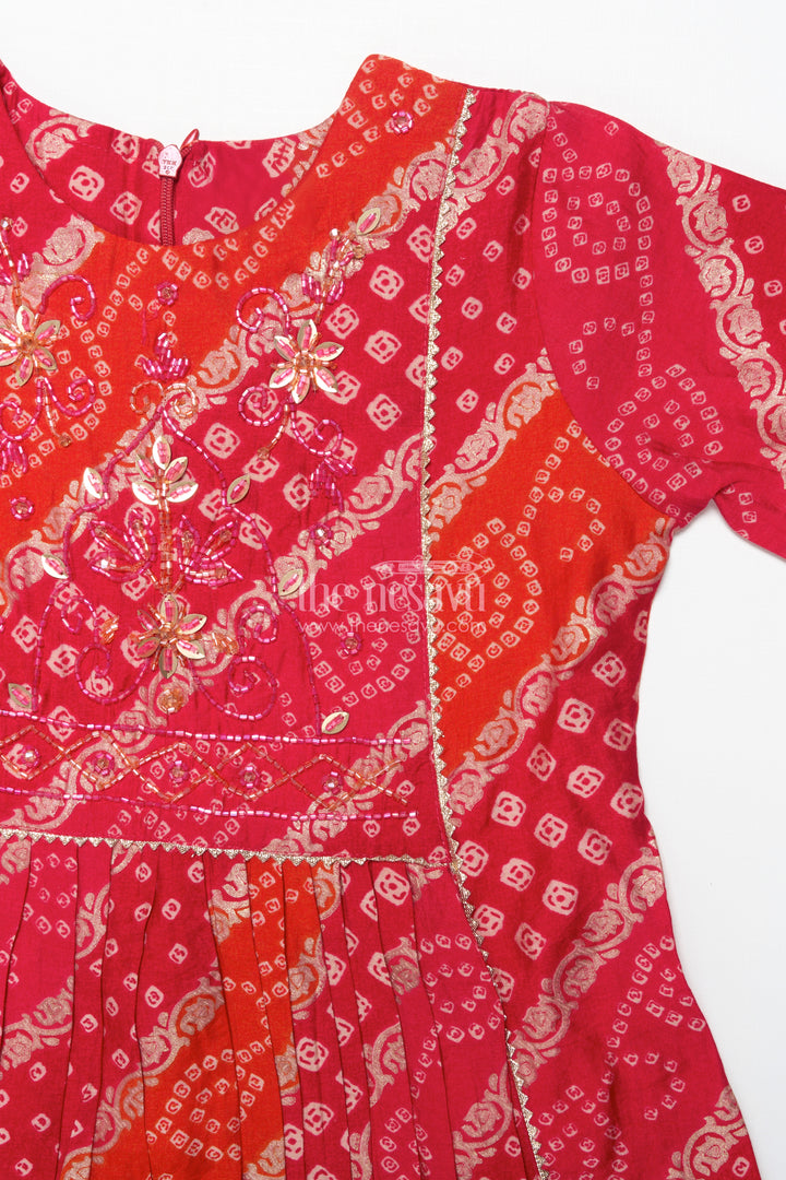 Bandhani-inspired festive sharara set with layered flare