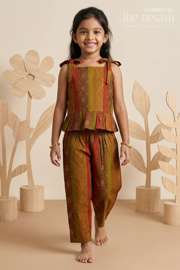 Baby Girl Ethnic Co-ord Set in Modal Silk for Festive Dressing