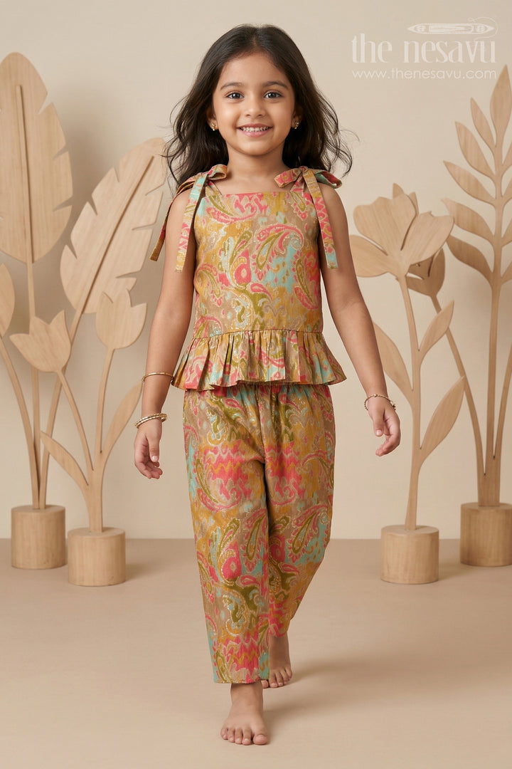 Toddler Girl Modal Silk Co-ord Set for Festivals and Ethnic School Days