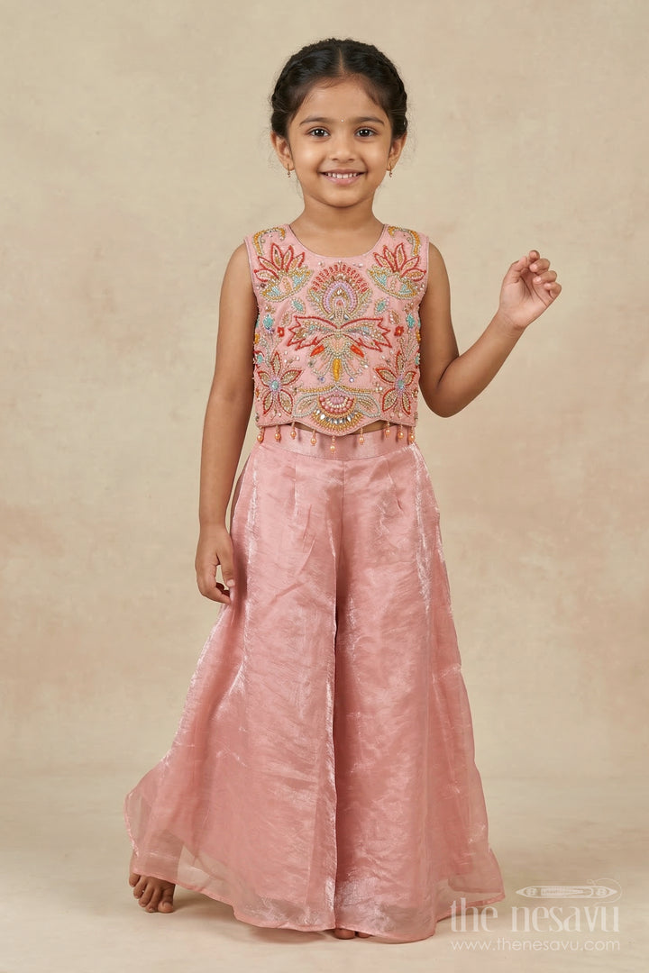 Girls Sharara Set with Cut Beads Embroidery for Festive Dressing