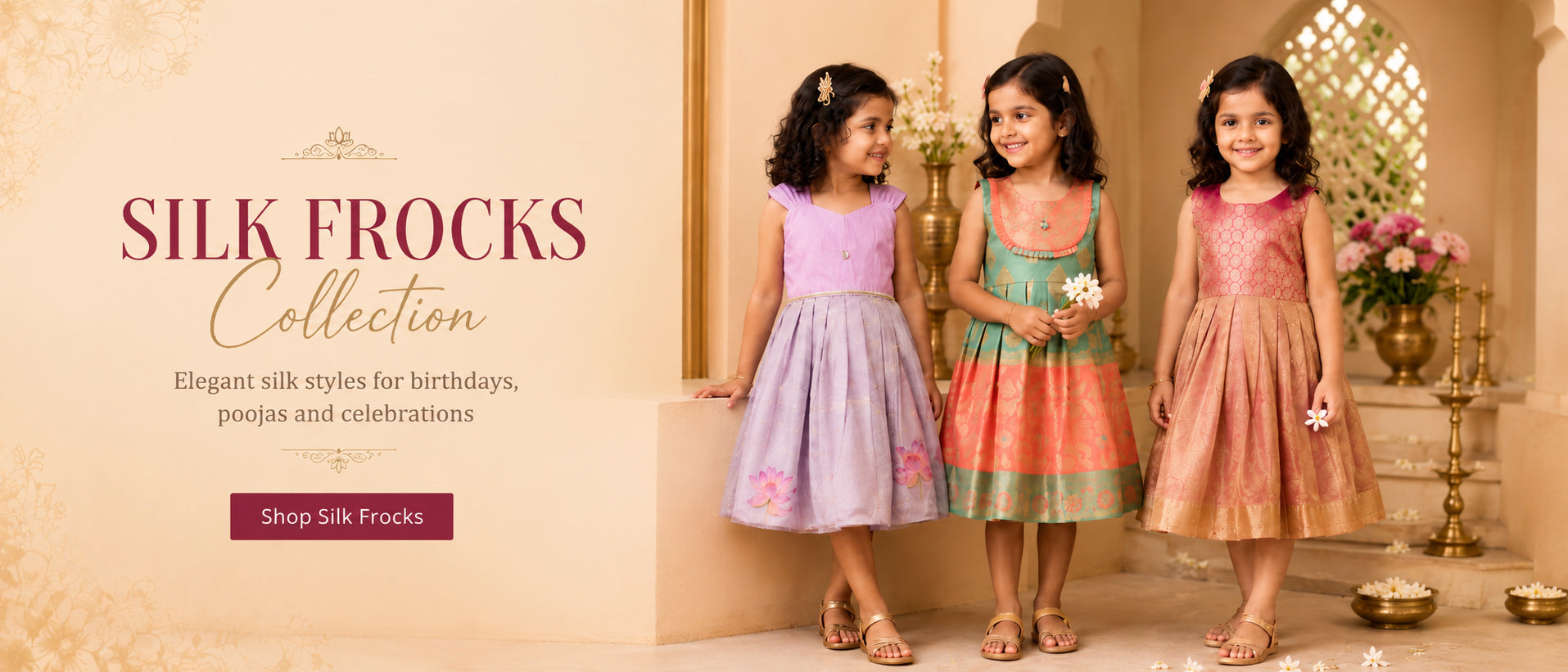 Girls Silk Frocks 1