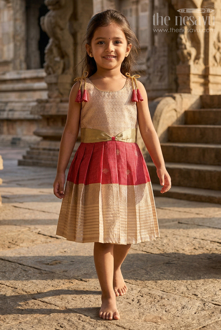Girls Kanchi Silk Frock for Weddings and Temple Functions