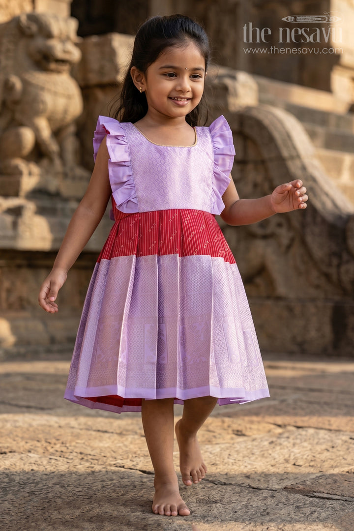 Toddler Girl Kanchi Silk Frock for Weddings and Festive Occasions