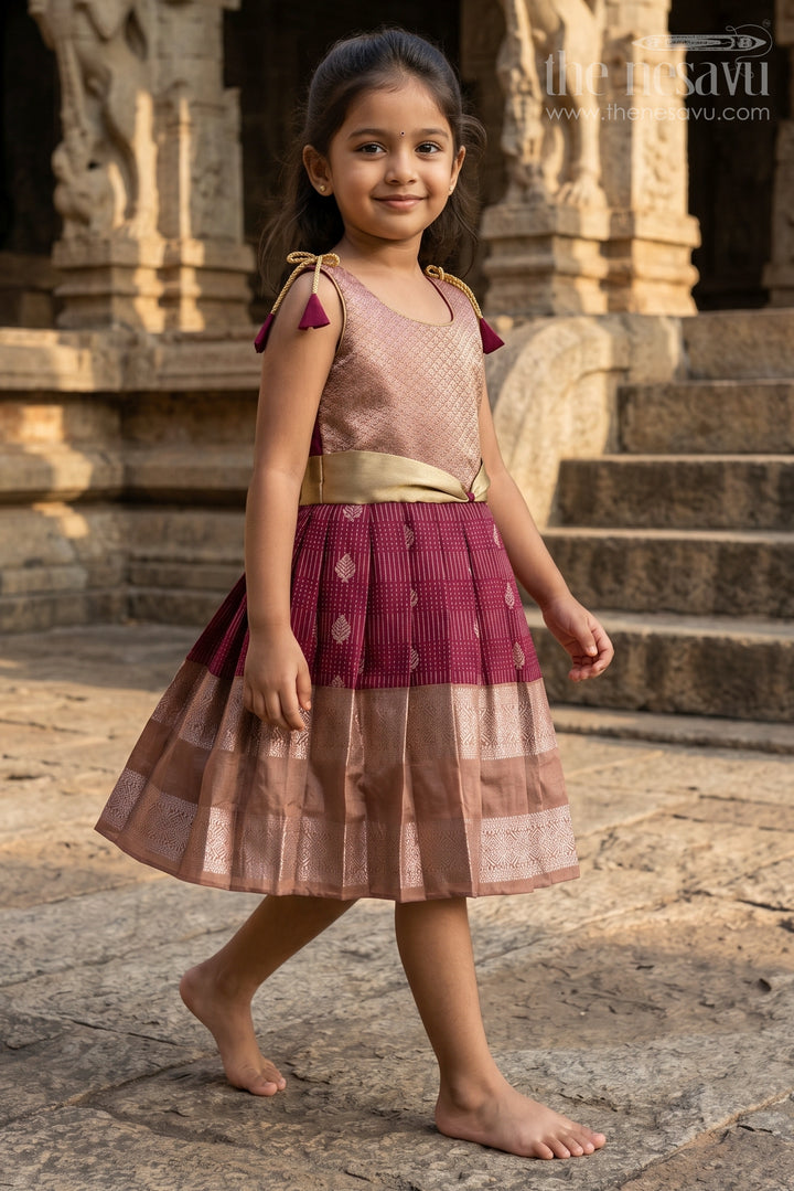 Girls Kanchi Silk Frock for Weddings and Festive Occasions
