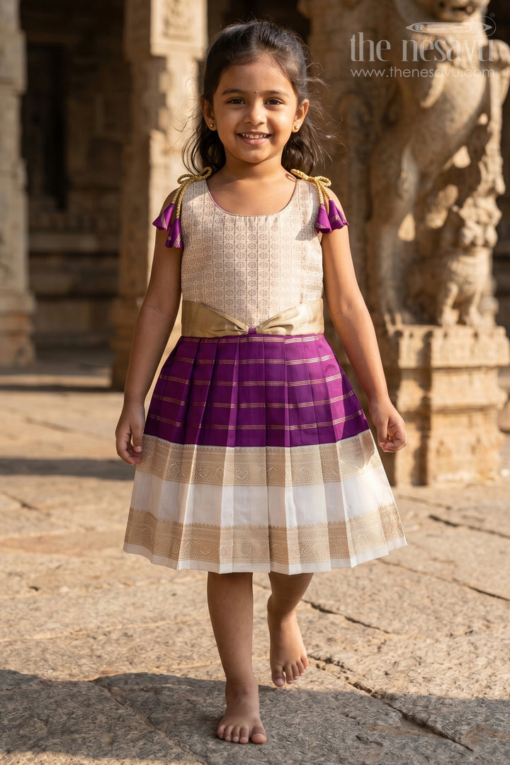 Girls Kanchi Silk Frock for Weddings Celebrations