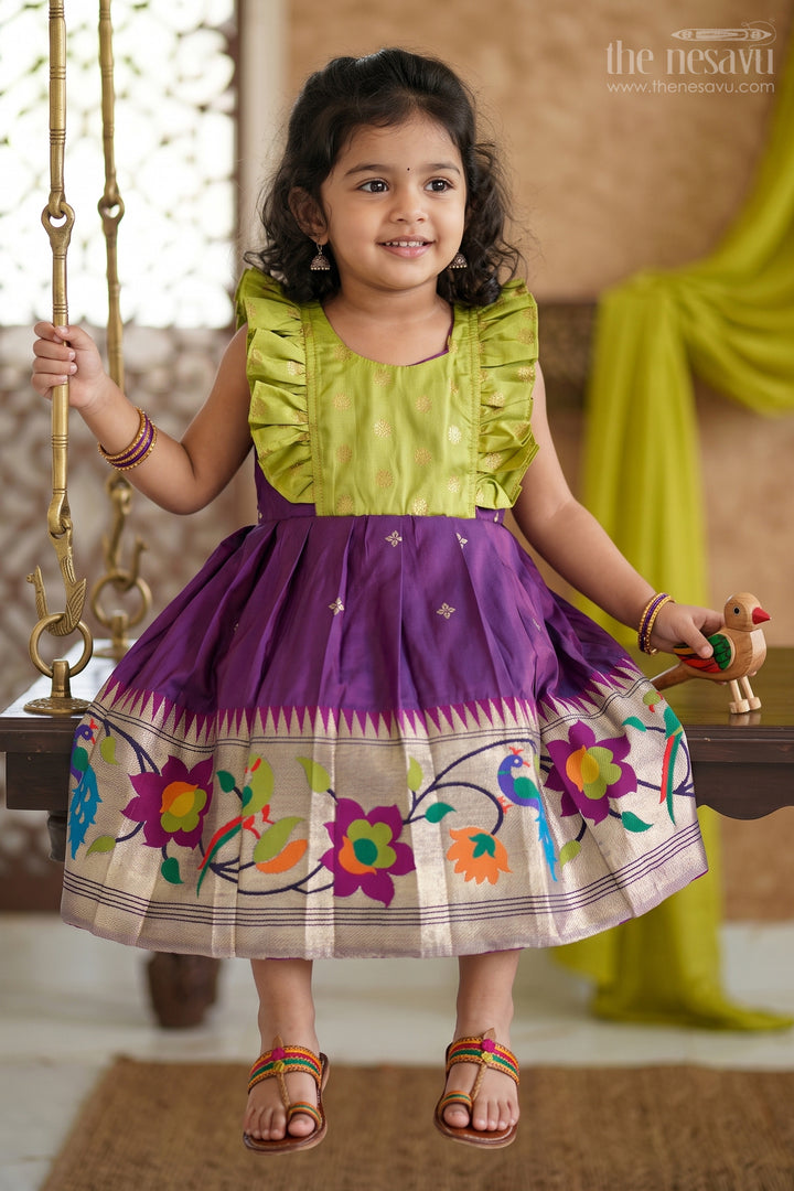 Girls Kanchi Silk Frock for Festive Celebrations and Wedding Functions