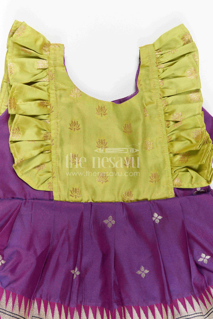 Girls Kanchi Silk Frock for Festive Celebrations and Wedding Functions