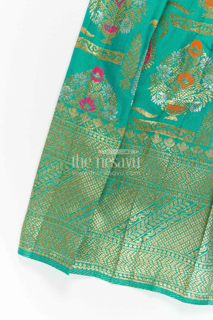 Baby Girl Kanchi Silk Frock for Weddings and Festive Occasions