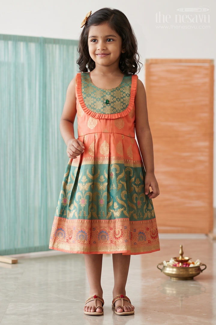 Girls Silk Frock for Navaratri Celebrations and Traditional Events