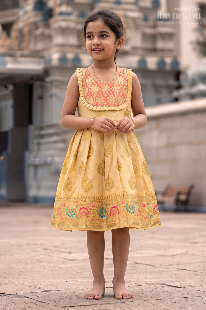 Infant Kanchi Silk Frock for Naming Ceremony and Pooja