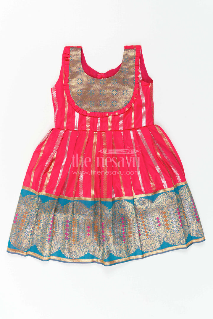 Baby Girl Kanchi Silk Frock for Festive Functions and Weddings