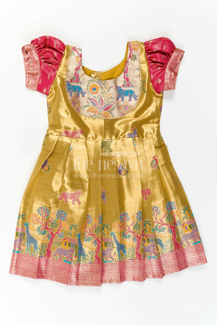 Baby Girl Kanchi Silk Frock for Festive Celebrations and Weddings