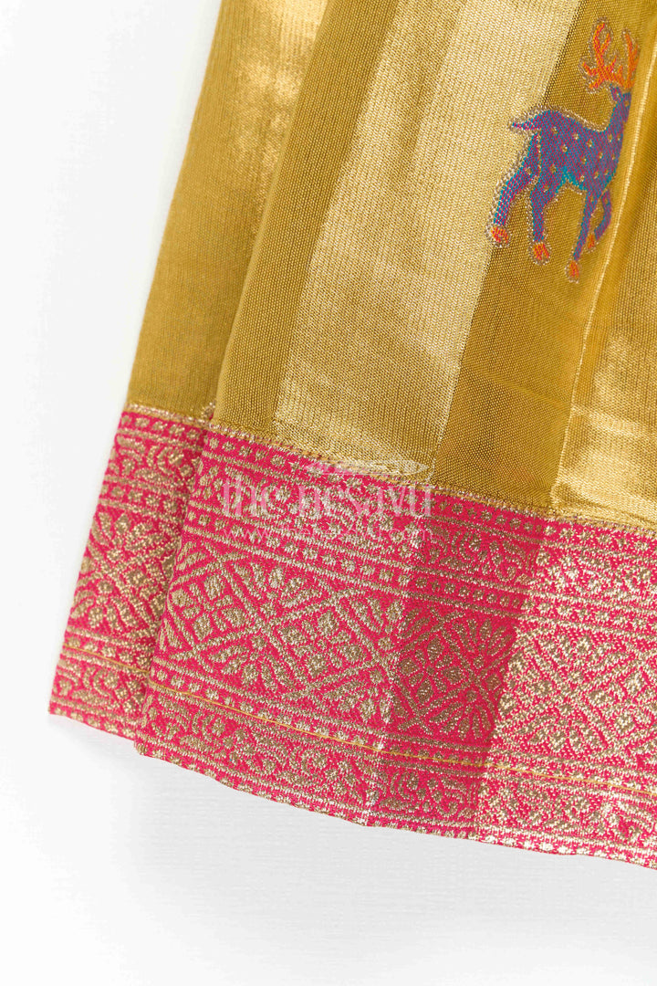 Baby Girl Kanchi Silk Frock for Festive Celebrations and Weddings