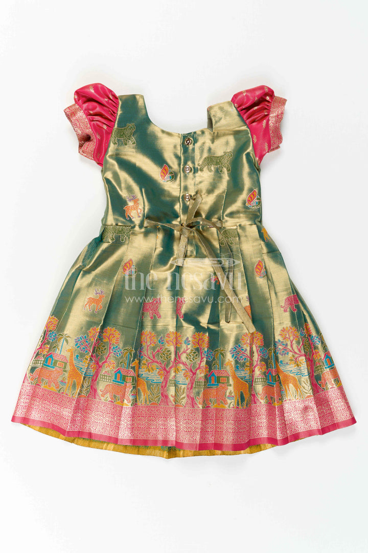 Baby Girl Kanchi Silk Frock for Festive Occasions and Weddings