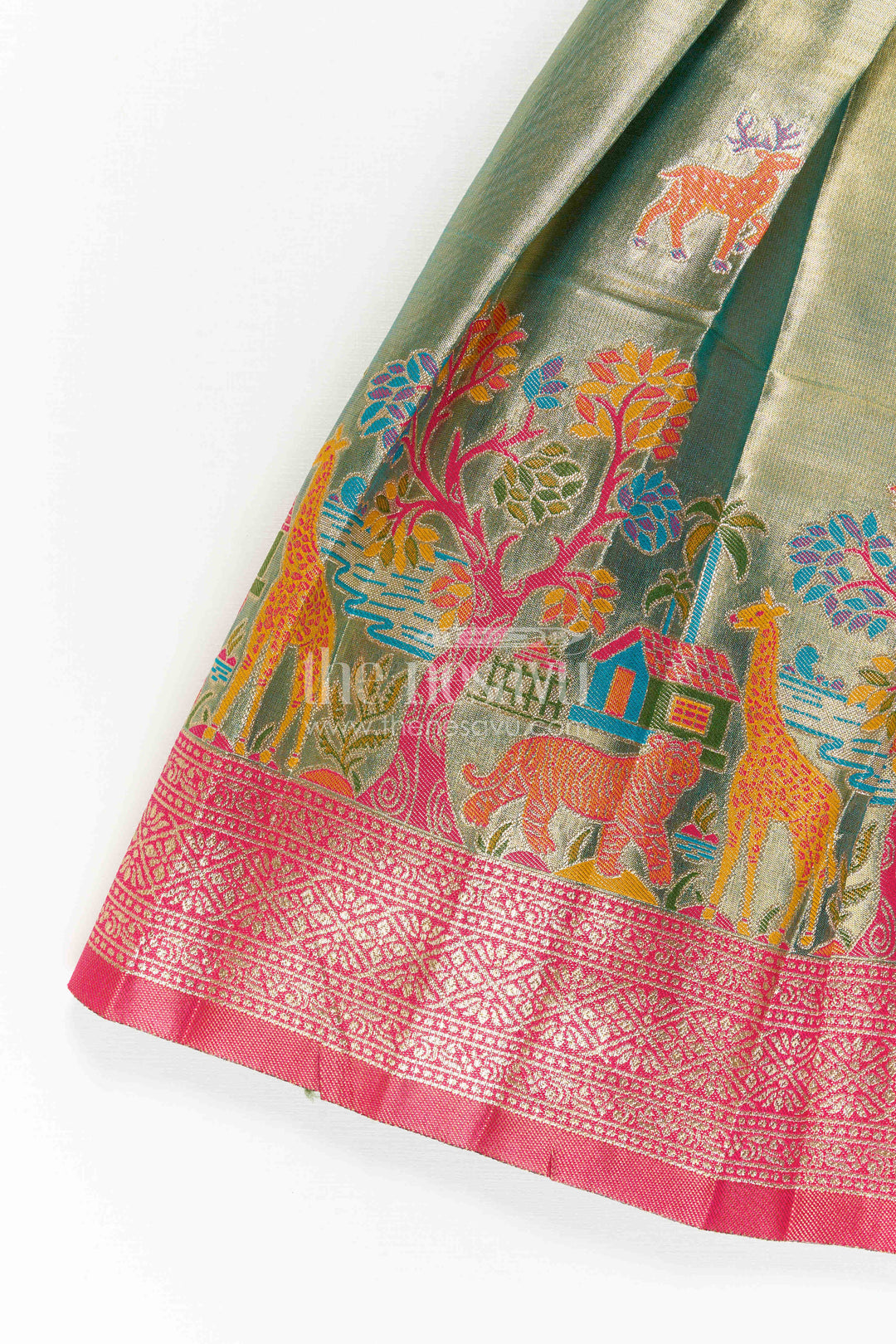 Baby Girl Kanchi Silk Frock for Festive Occasions and Weddings