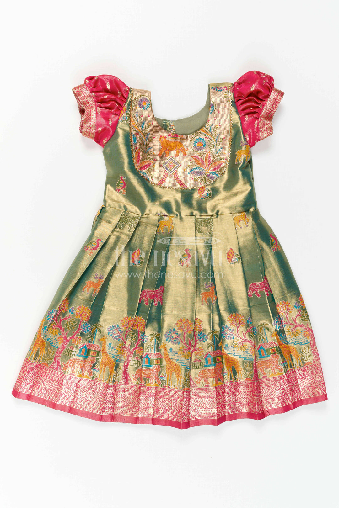 Baby Girl Kanchi Silk Frock for Festive Occasions and Weddings