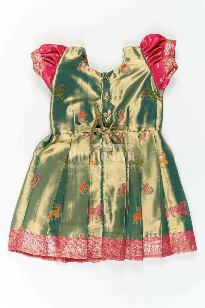 Baby Girl Kanchi Silk Frock for Festive Occasions and Weddings