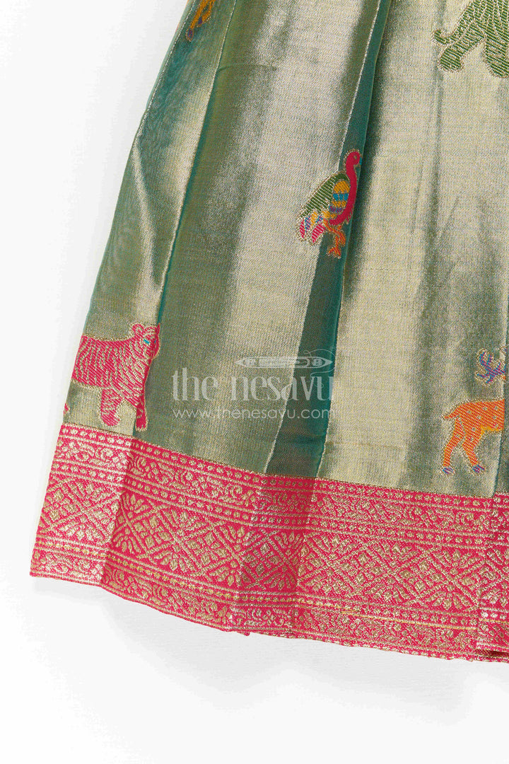 Baby Girl Kanchi Silk Frock for Festive Occasions and Weddings
