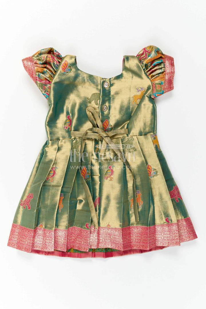 Baby Girl Kanchi Silk Frock for Festive Occasions and Weddings
