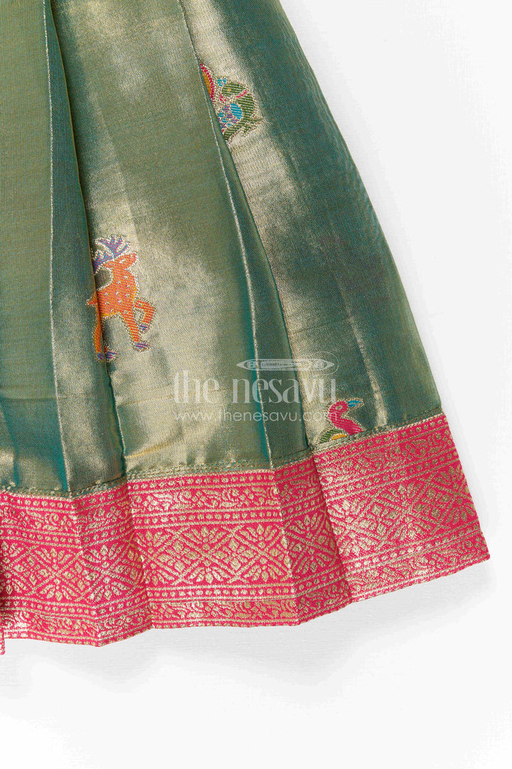 Baby Girl Kanchi Silk Frock for Festive Occasions and Weddings