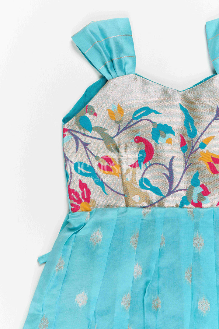 Girls Kanchi Silk Frock for Festive Photos and Pooja