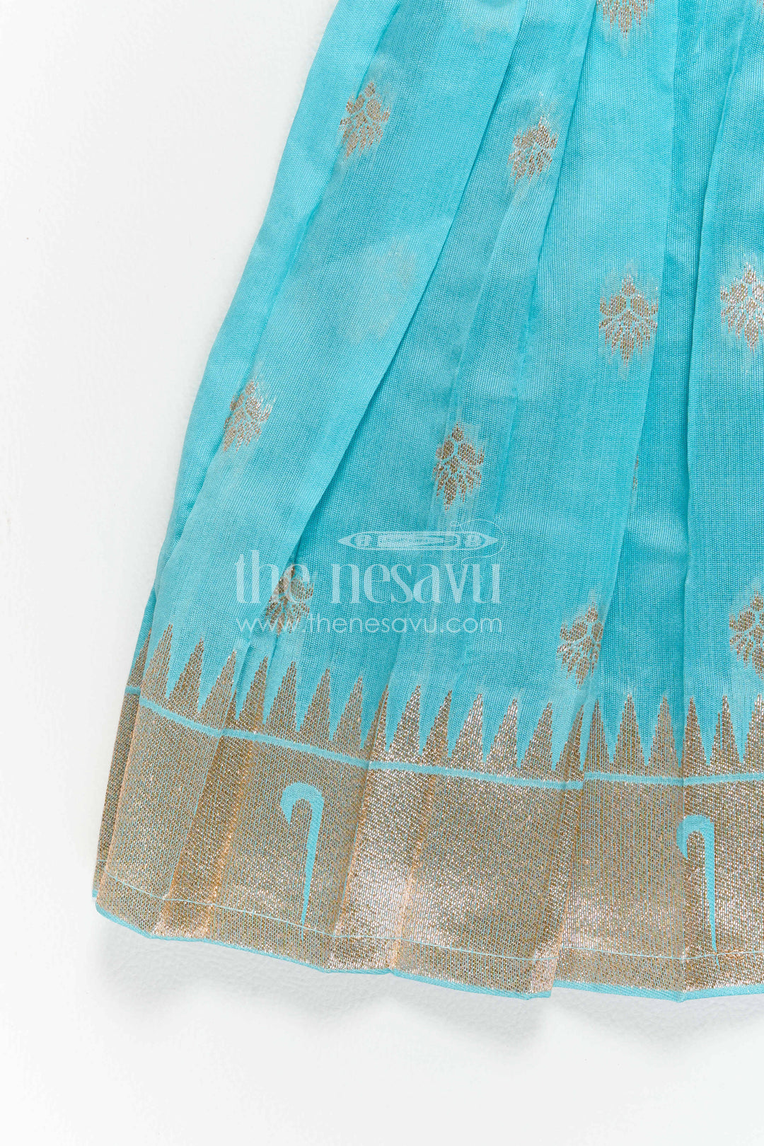 Girls Kanchi Silk Frock for Festive Photos and Pooja