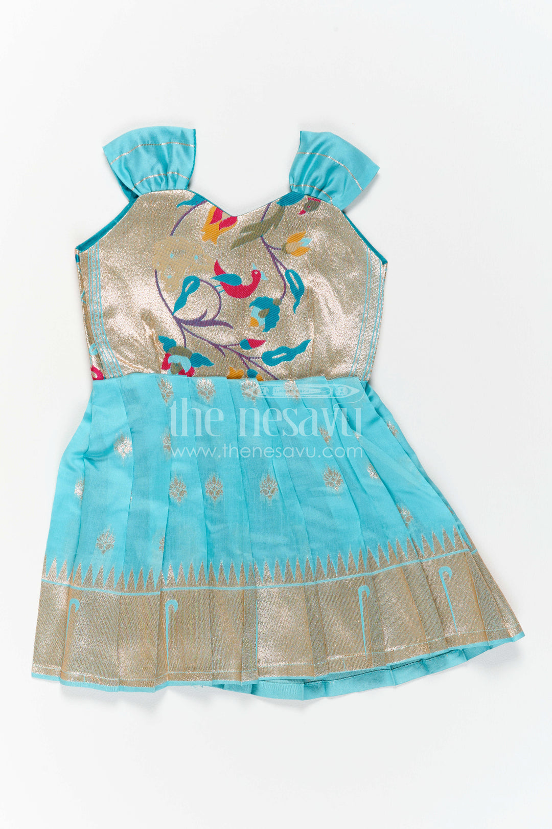 Girls Kanchi Silk Frock for Festive Photos and Pooja