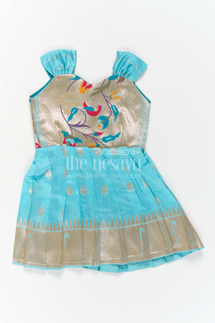 Girls Kanchi Silk Frock for Festive Photos and Pooja