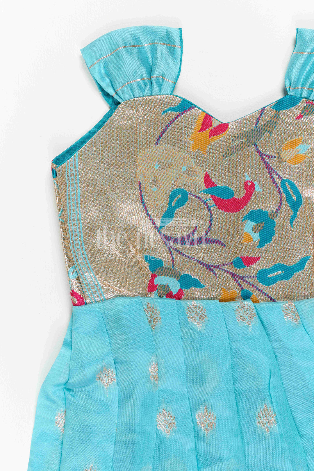 Girls Kanchi Silk Frock for Festive Photos and Pooja