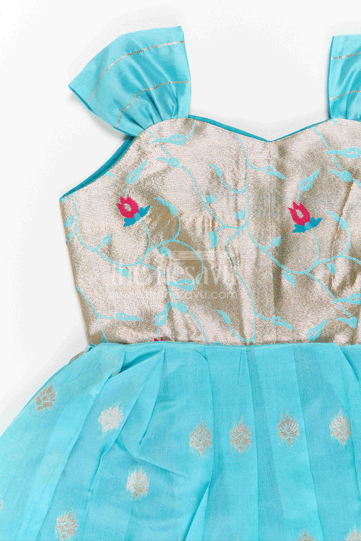 Girls Kanchi Silk Frock for Festive Photos and Pooja