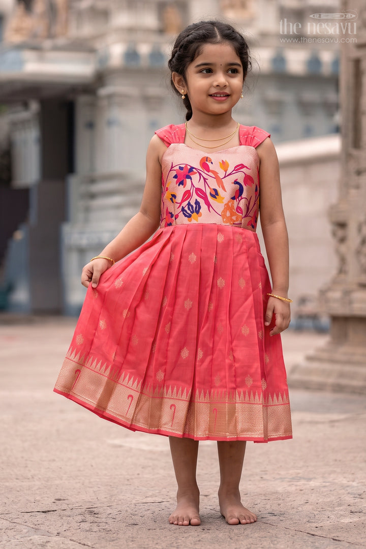 Girls Kanchi Silk Frock for Wedding Visits and Pooja