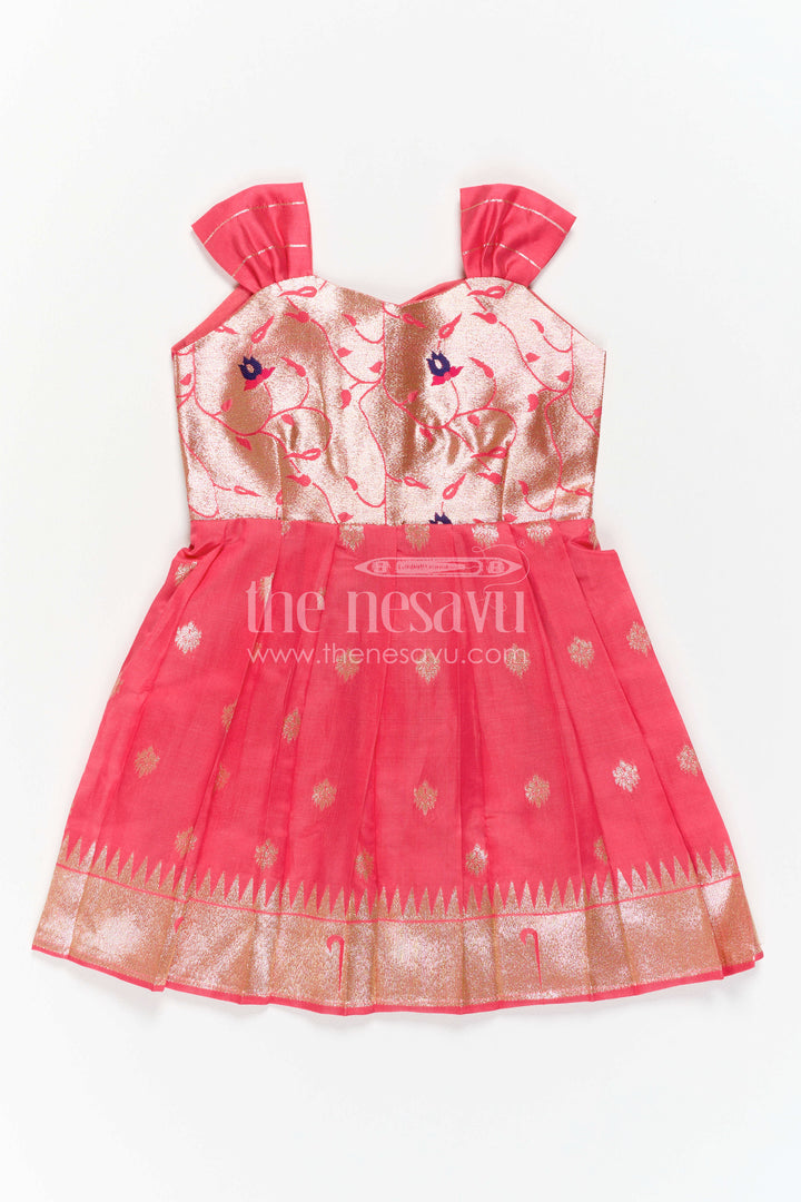 Girls Kanchi Silk Frock for Wedding Visits and Pooja