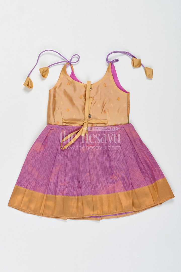 Silk Frock for Girls with Jacquard Weave for Festive Occasions