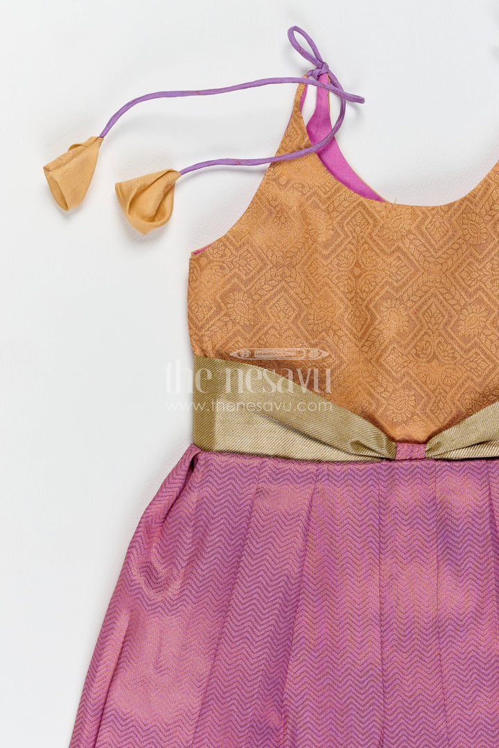 Silk Frock for Girls with Jacquard Weave for Festive Occasions