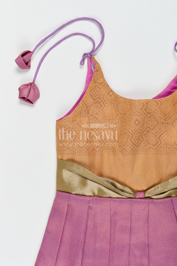Silk Frock for Girls with Jacquard Weave for Festive Occasions