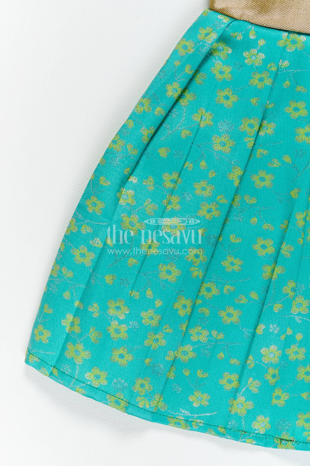Traditional Silk Frock in Turquoise for Celebrations and Photos