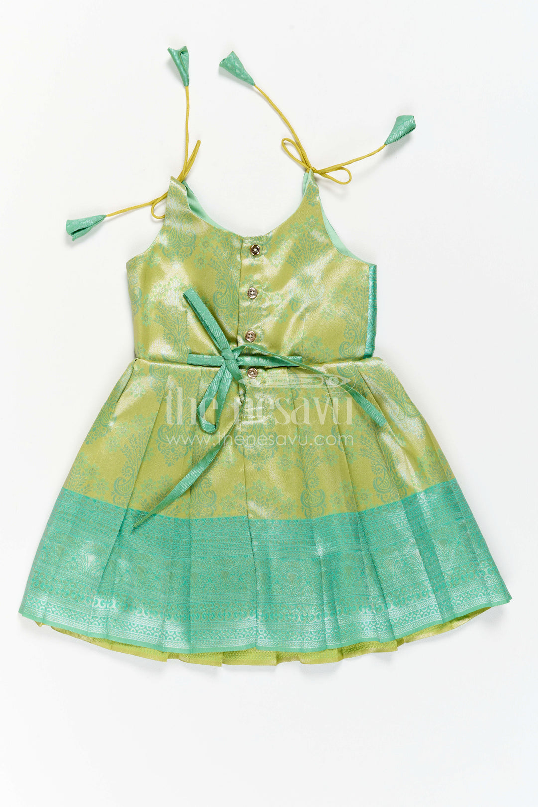 Toddler Kanchi Silk Frock for Temple Visit and Pooja