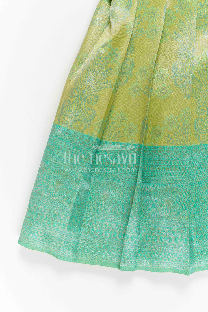 Toddler Kanchi Silk Frock for Temple Visit and Pooja