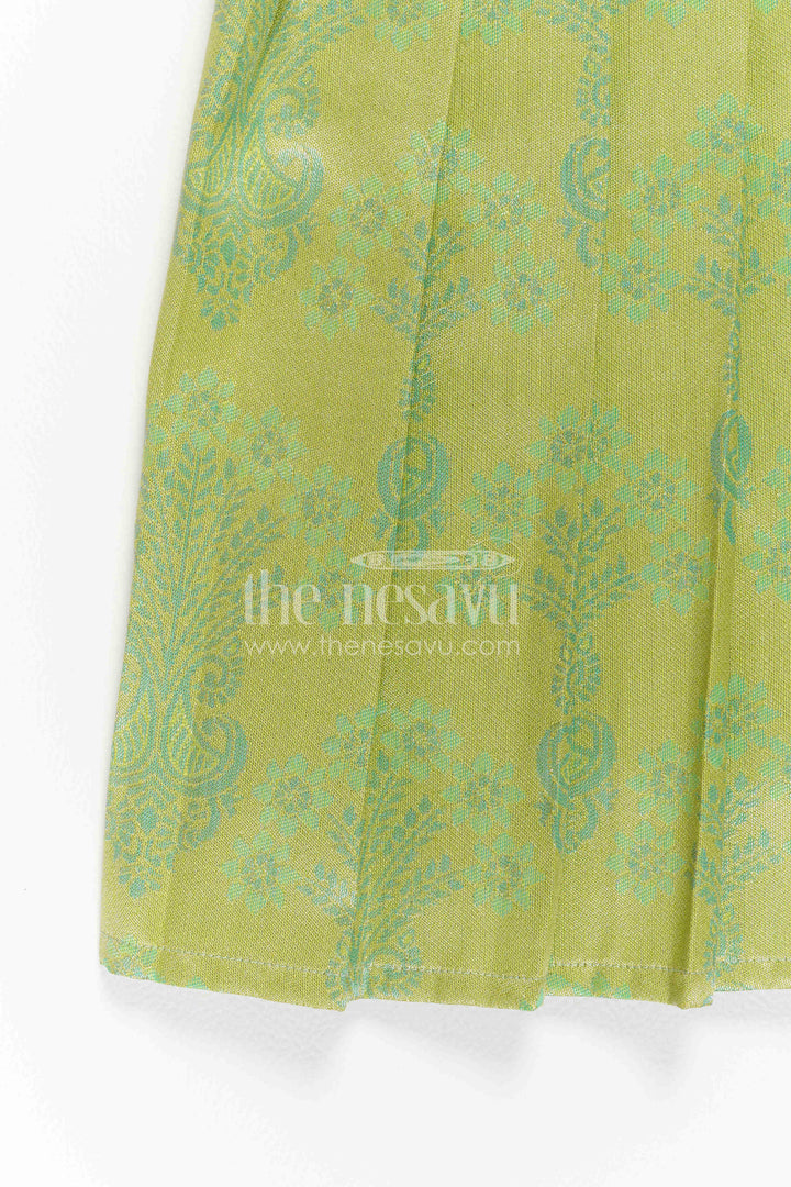 Toddler Kanchi Silk Frock for Temple Visit and Pooja
