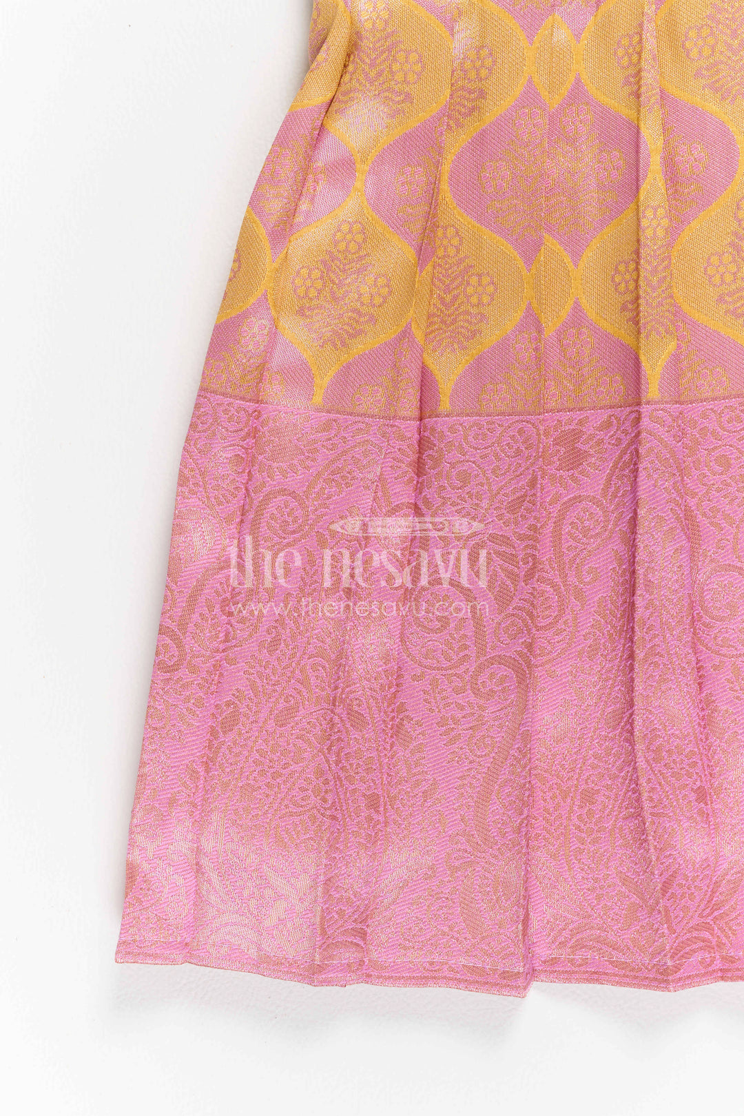 Infant Kanchi Silk Frock for First Pooja and Family Photos