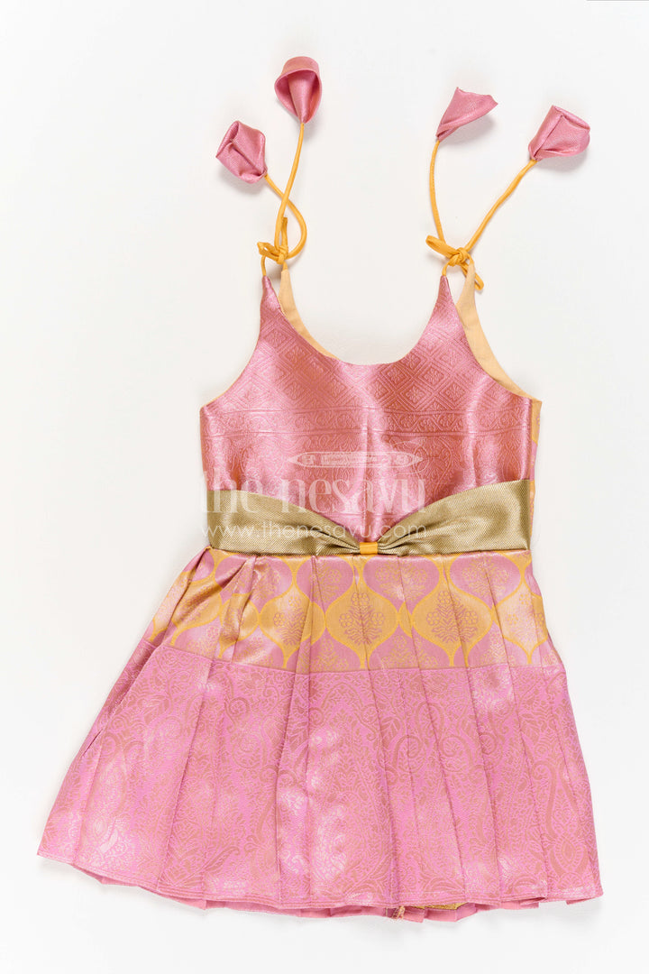 Infant Kanchi Silk Frock for First Pooja and Family Photos