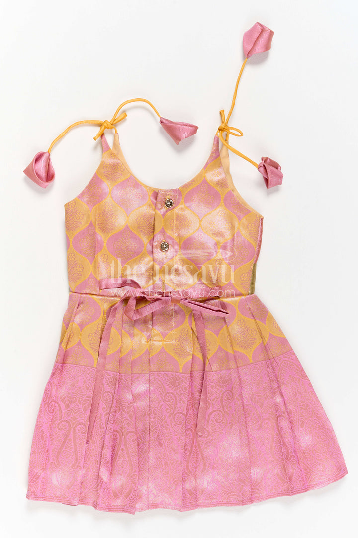 Infant Kanchi Silk Frock for First Pooja and Family Photos