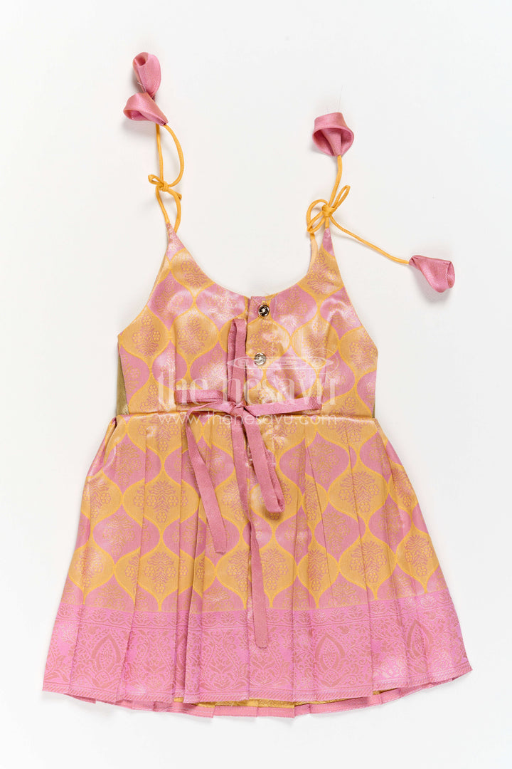 Infant Kanchi Silk Frock for First Pooja and Family Photos