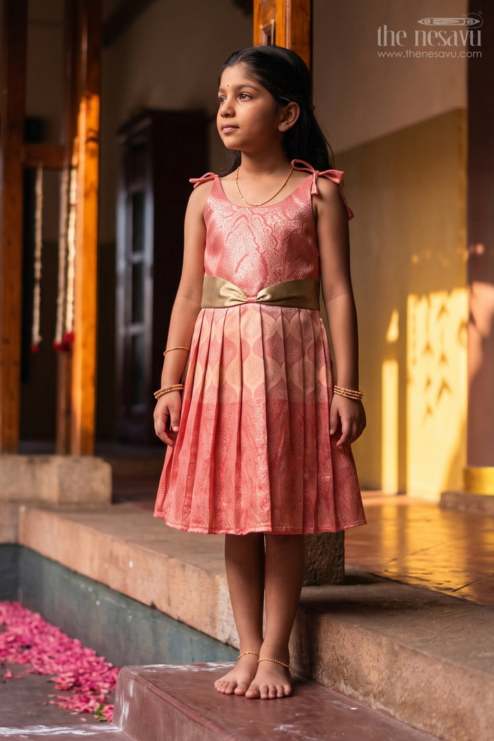 Infant Kanchi Silk Frock for Annaprasana and First Pooja